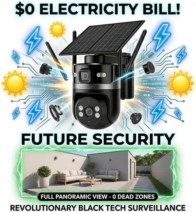Alt view image 2 of 7 - 4G LTE Cellular Solar Security Camera, AOV True 24/7 Continuous Recording, Dual Lens 360° PTZ, No WiFi Needed, Built-in 32GB Card, 12000mAh Battery, Color Night Vision, Outdoor Farm RV