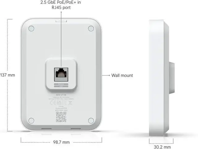 Alt view image 3 of 5 - Ubiquiti U7 U7-IW Dual Band Wi-Fi 7 IEEE 802.11n/ac/ax/be/v/r/k 4.30 Gbit/s Wireless Access Point - Yes