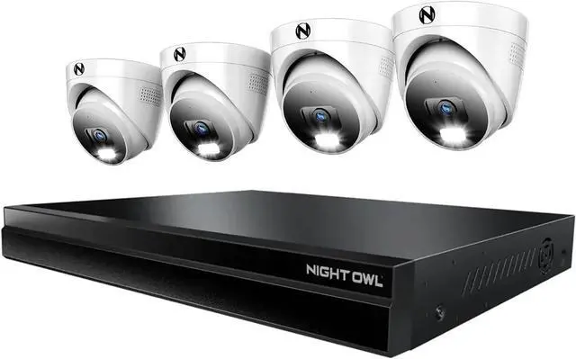 Main image of Night Owl 4TB NVR with 16 PoE Channels and 8 Wi-Fi Channels (Up to 24 Total Devices) with 4 Wired 4K+ (12MP) Dome Cameras