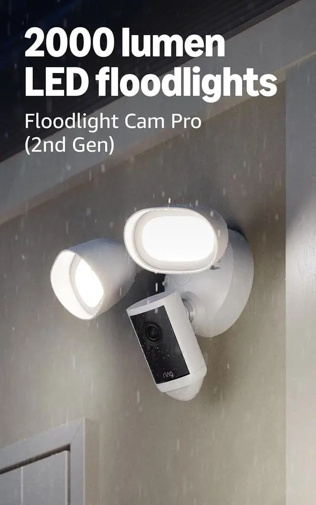 Alt view image 3 of 6 - Ring Floodlight Cam Pro (newest model), White with 4 Window and Door Sensors (newest model)
