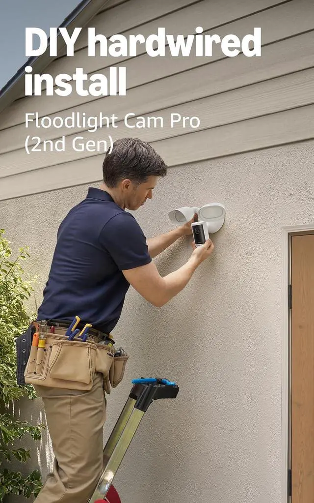 Alt view image 4 of 6 - Ring Floodlight Cam Pro (newest model), White with 4 Window and Door Sensors (newest model)