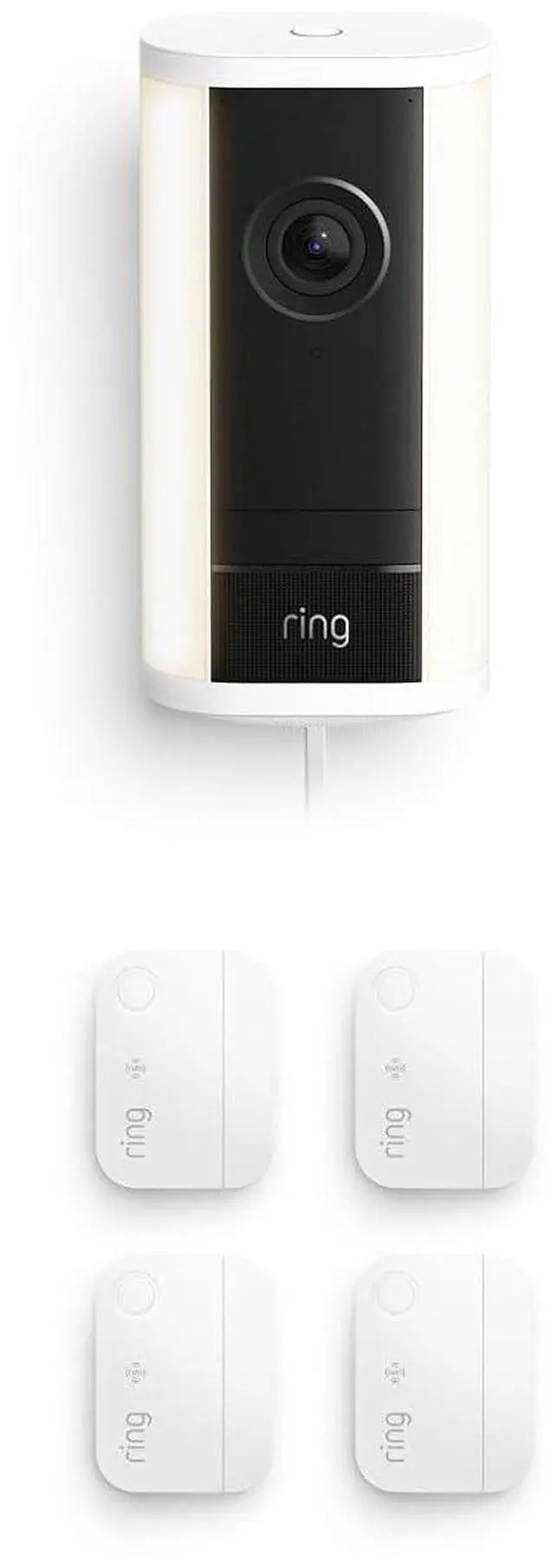 Main image of Ring Spotlight Cam Pro (newest model), White with 4 Window and Door Sensors (newest model)