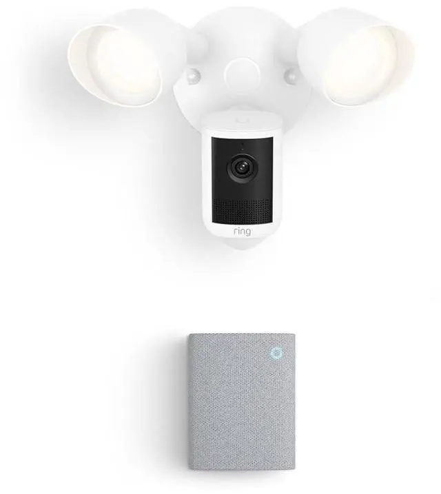 Main image of Ring Floodlight Cam, Wired (newest model), White with Chime (3rd Gen)