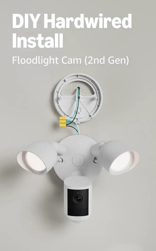 Alt view image 4 of 6 - Ring Floodlight Cam, Wired (newest model), White with Spotlight Cam, Plug-In (newest model), White