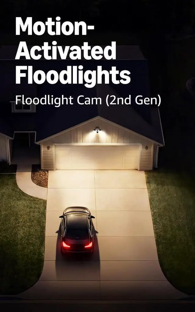Alt view image 3 of 6 - Ring Floodlight Cam, Wired (newest model), White with Spotlight Cam, Plug-In (newest model), White