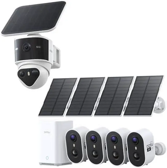 Main image of aosu 3K Dual Cam Security Cameras + 2K Solar Security Cameras Home System