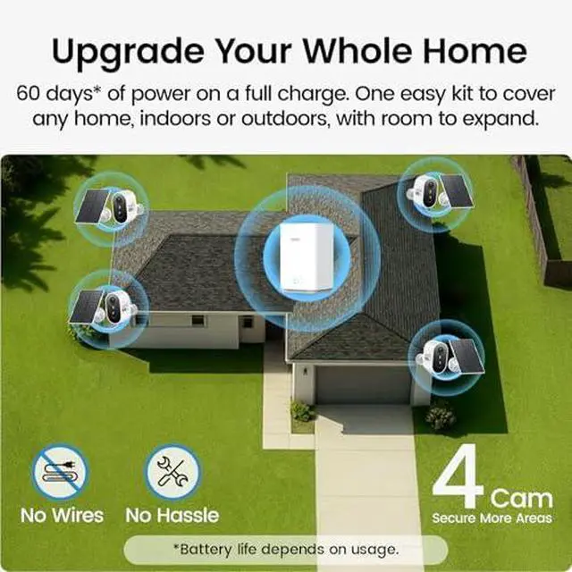 Alt view image 3 of 7 - aosu 3K Dual Cam Security Cameras + 2K Solar Security Cameras Home System