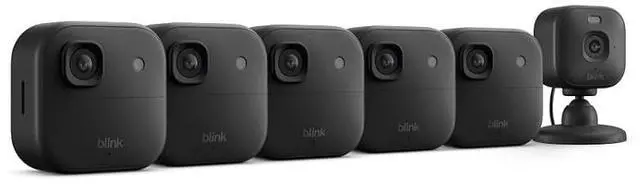 Main image of Blink Outdoor 2K+ and Mini 2K+ (newest model) Wireless and plug-in 2K resolution smart security cameras, Sync Module Core included 6 Cameras (Black)