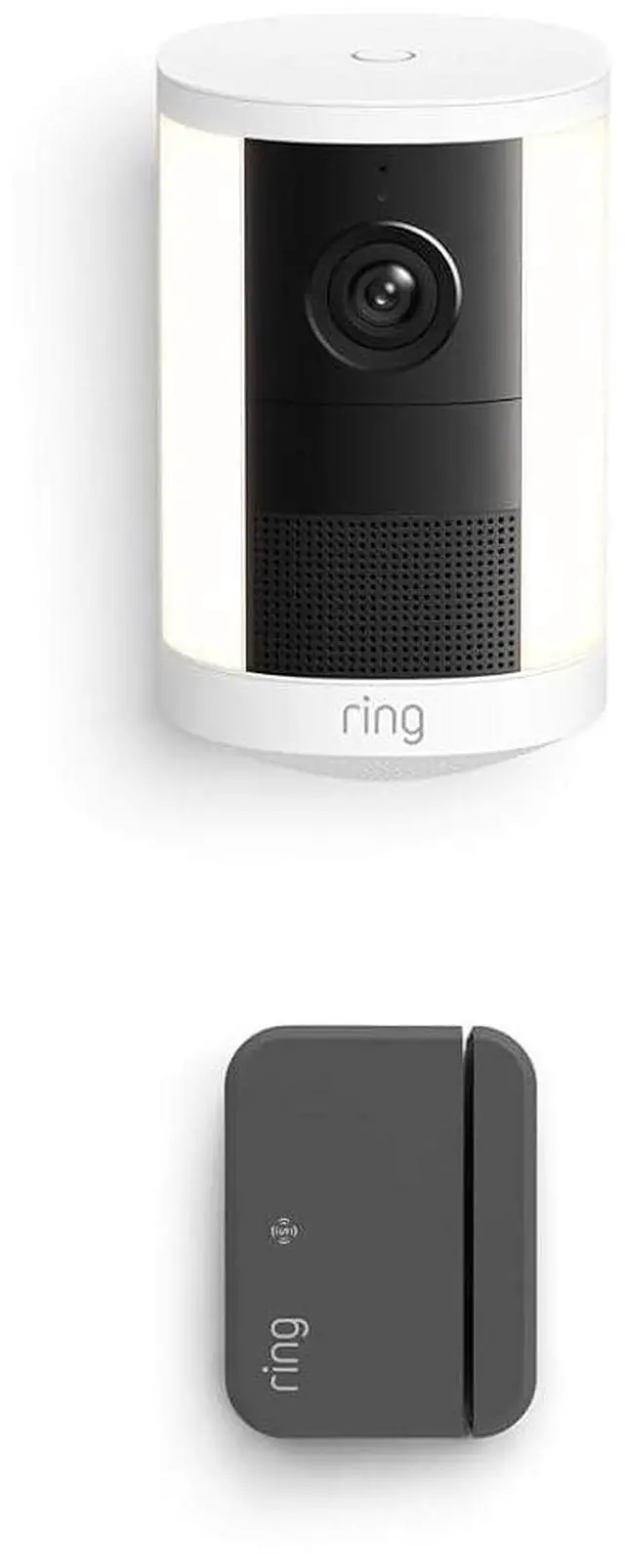 Main image of Ring Spotlight Cam, Battery (newest model), White with Outside Door Sensor (newest model)