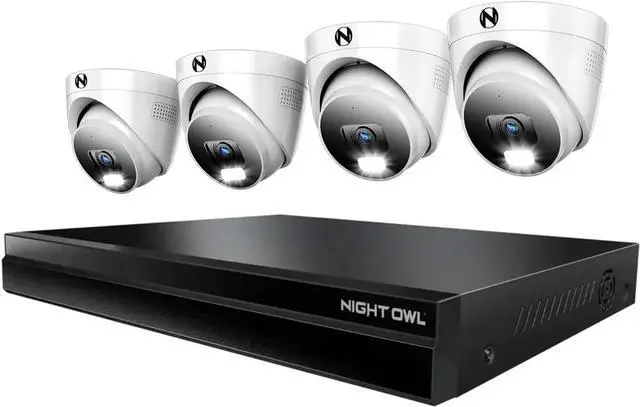 Main image of Night Owl 4K (8MP) Wired & Wi-Fi NVR Security System with 2TB Storage, 8 PoE Channels, 16 Wi-Fi Channels, 4 Wired Dome Cameras, Supports Up to 24 Devices