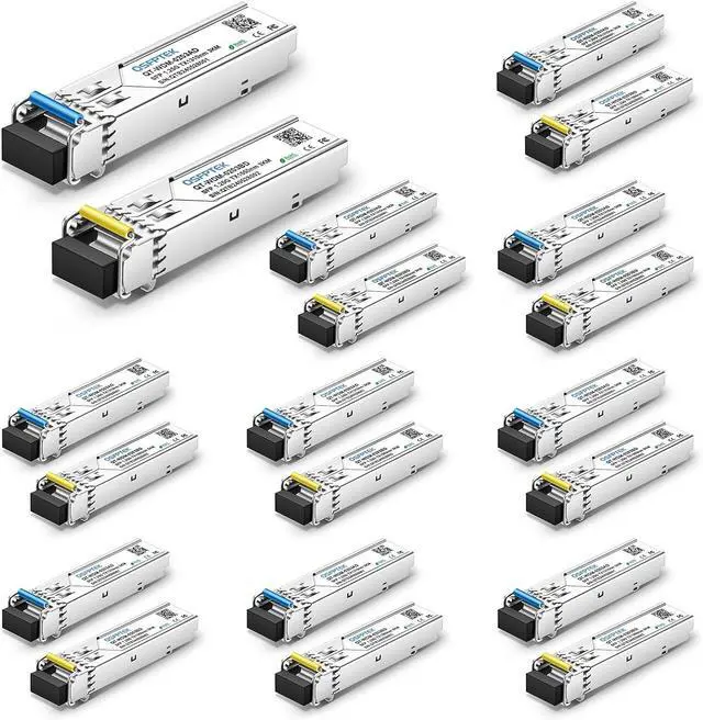 Main image of QSFPTEK 1.25G SFP Module BIDI WDM Transceiver, 3KM Simplex LC DDM Optical Fiber transceiver Tx1310/Rx1550nm for Cisco GLC-BX-U and GLC-BX-D, Ubiquiti, Mikrotik, D-Link, Supermicro, Netgear