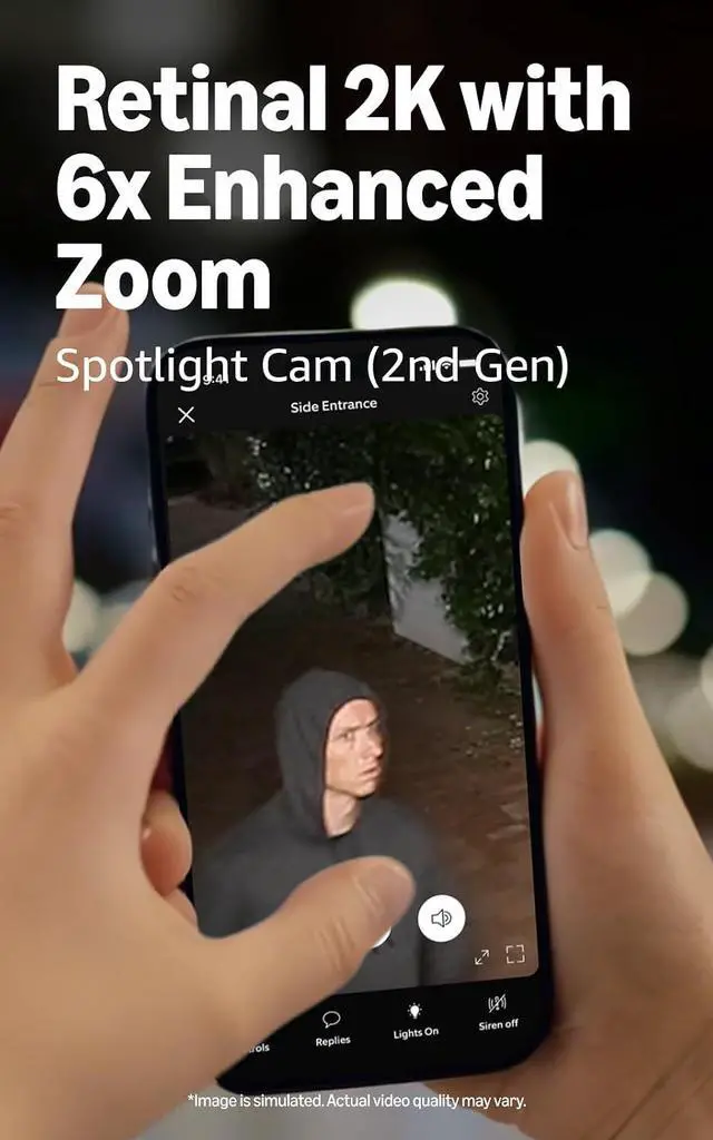 Alt view image 2 of 6 - Ring Spotlight Cam, Battery (newest model), White with Outside Door Sensor (newest model)