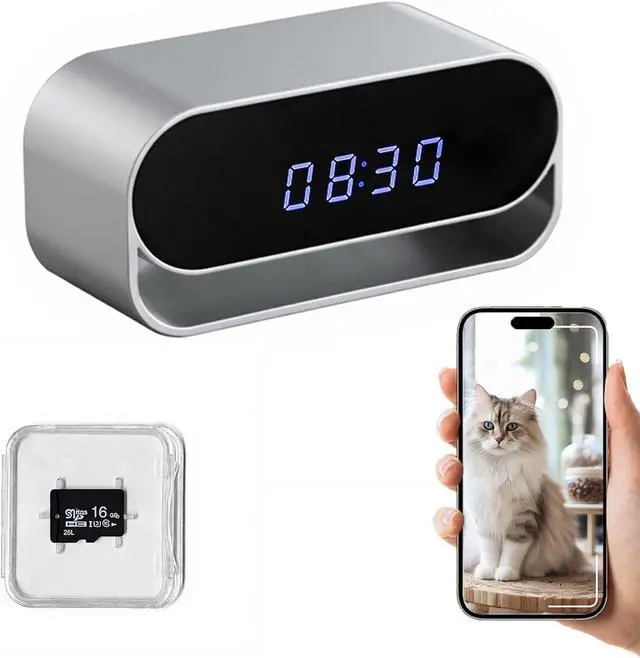 Main image of ULar Clock Camera 4K with Night Vision + 16GB Card
