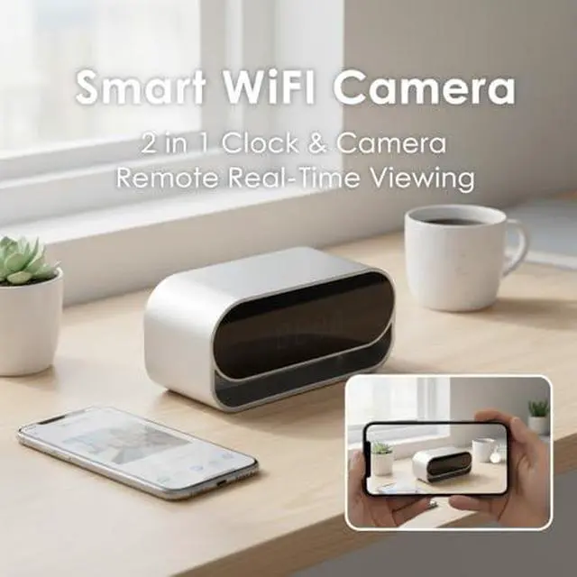Alt view image 4 of 6 - ULar Clock Camera 4K with Night Vision + 16GB Card