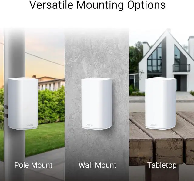 Alt view image 6 of 7 - ASUS ZenWiFi BD5 Outdoor Dual-Band WiFi 7 Mesh, 5000 Mbps, Coverage up to 15,000 sq. ft. Outdoors(1pk), Dual 2.5G Ports, IP65, PoE+AC Powered, Wall and Pole Mount, VPNs
