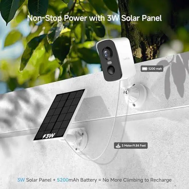 Alt view image 2 of 7 - LAXIHUB 2 Pack 2K/3MP Wireless Security Camera: Indoor Outdoor Magnetic Battery Camera+ Solar Powered Outdoor Pan Camera