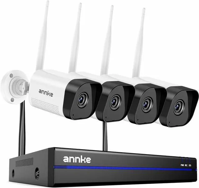 Main image of ANNKE 16CH 4K Wireless Security Camera System, Expandable 4K NVR with 4 X 8MP Outdoor Cameras, Dual-Band WiFi, Two-Way Talk, Human Detected, 24/7 Recording, IP66 Weatherproof