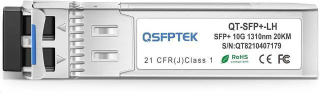 Alt view image 2 of 2 - QSFPTEK 10GBASE-LH SFP Module, SFP+ 1310nm 20km Duplex LC SMF DOM Optical Networking Transceivers, Mini GBIC Compatible SFP-10G-LH, and Other Open Switch, 10pcs