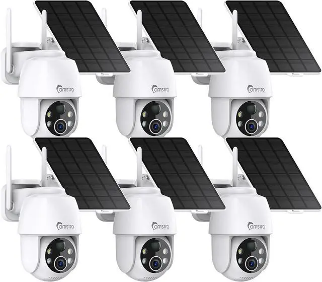 Main image of 6 Pack Wireless Solar Security Cameras for Home Outdoor