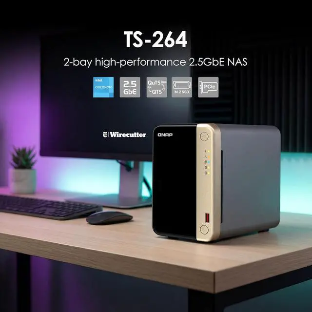 Alt view image 2 of 7 - QNAP TS-264-8G-US 2 Bay Desktop NAS