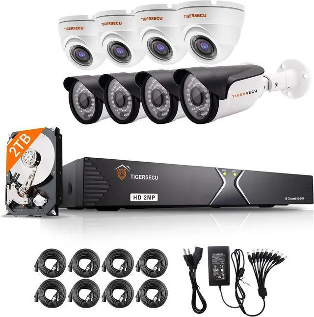 Main image of TIGERSECU 1080P 16-Channel 8 Combo Cameras DVR Security Bundle with 2TB HDD