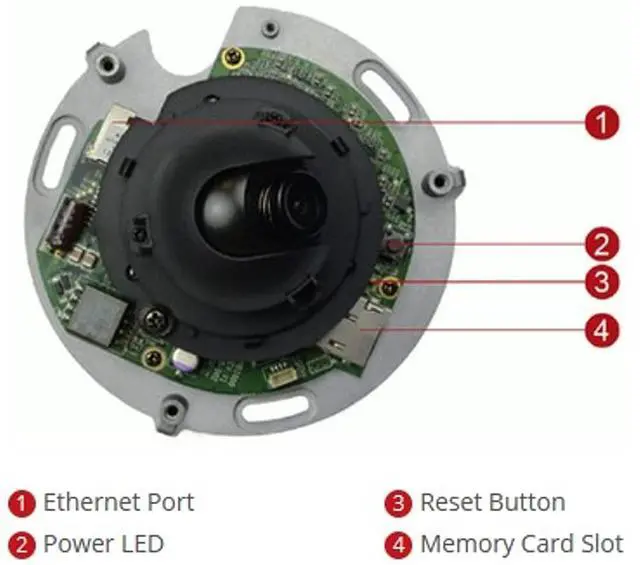 Alt view image 2 of 2 - ACTi E93 5MP Indoor Mini Dome Camera with Basic WDR, Fixed Lens, f1.9mm/F2.8 (HOV:126.9° (Overview area), 77.4° (High detail area)), H.264, 1080p/30fps, DNR, MicroSDHC/MicroSDXC, PoE, IK08