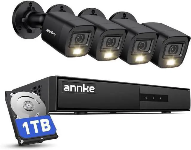 Main image of ANNKE 5MP Wired Security Camera System, 8CH 3K Lite H.265+ DVR with AI Human/Vehicle Detection, 4x 3K CCTV Bullet Analog Cams, One-way Audio, Smart Dual Light, Easy Remote Access, 1TB HDD, IP67, Black