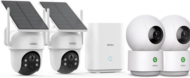 Main image of AOSU 2K Security Camera Indoor, Baby Monitor Pet Camera 2 Pack Security Cameras Outdoor Wireless, 2 Cam-Kit, No Subscription,