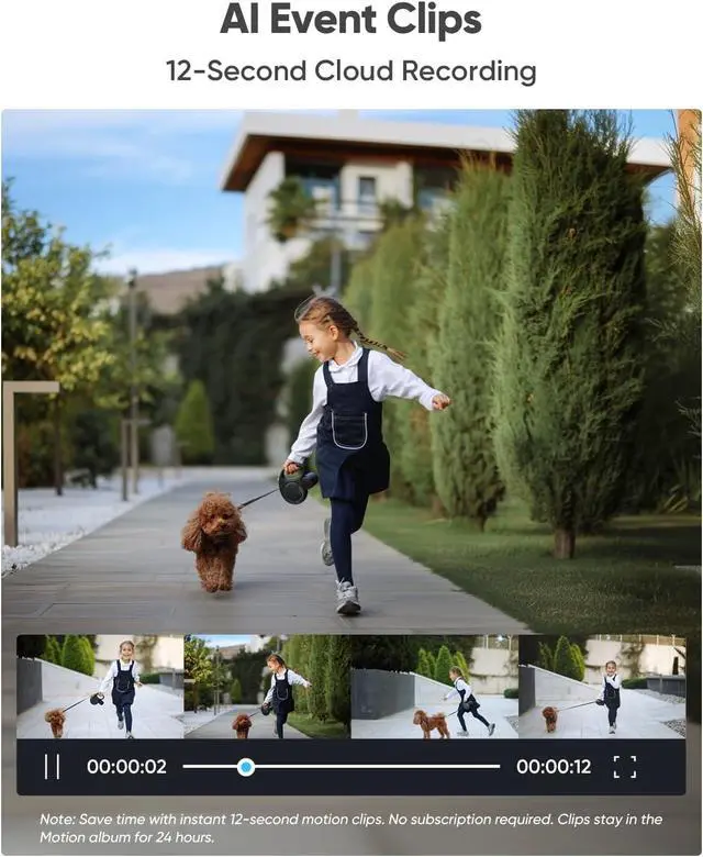 Alt view image 6 of 7 - blurams 2Pack 2K Pet Indoor Camera & 1Pack 4K Ultra HD Security Cameras Wireless Outdoor