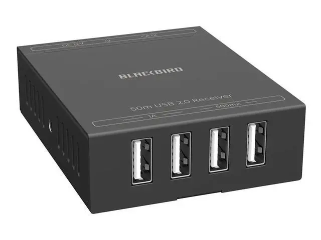 Alt view image 2 of 6 - Monoprice Blackbird 4-Port USB 2.0 Extender Over Cat5e/Cat6-50 Meters (164 Feet) Plug and Play, No Driver, Supports Up to 480Mbps, for Windows, MacOS, Android, Linux