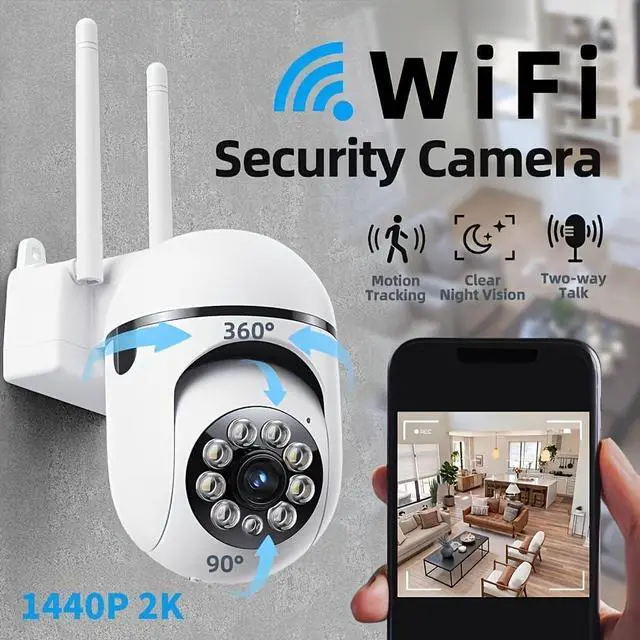 Alt view image 2 of 7 - 6PCS 4MP Indoor WiFi Security Cameras Kit,Cameras for Home Security with Human Detection,IR Night Vision for Pets & Elder Inactivity,AES Privacy Encryption,TF Card Playback No Cloud Fees