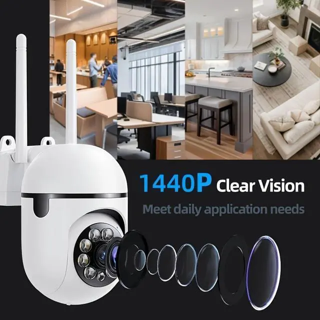 Alt view image 4 of 7 - 6PCS 4MP Indoor WiFi Security Cameras Kit,Cameras for Home Security with Human Detection,IR Night Vision for Pets & Elder Inactivity,AES Privacy Encryption,TF Card Playback No Cloud Fees
