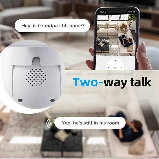 Alt view image 7 of 7 - 6PCS 4MP Indoor WiFi Security Cameras Kit,Cameras for Home Security with Human Detection,IR Night Vision for Pets & Elder Inactivity,AES Privacy Encryption,TF Card Playback No Cloud Fees