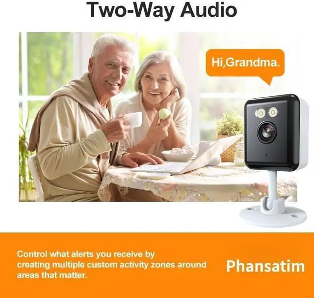 Alt view image 4 of 7 - 4pcs 1296P Ultra HD Home Mini Security Camera Indoor Wireless,AI Motion Tracking,2.4G WiFi, Wide 120°,Night Vision,Two-Way Audio,Siren Alarm,Remote Home and Pet Monitor Via App.