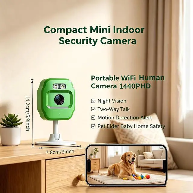 Alt view image 2 of 7 - 6Pack Compact 4MP 2K HD WiFi Indoor Smart Security Cameras,Full HD Surveillance Camera with Full-Color Night Vision,AI Motion Detection,Two-Way Audio & Real-Time Alerts,APP Remote Monitor