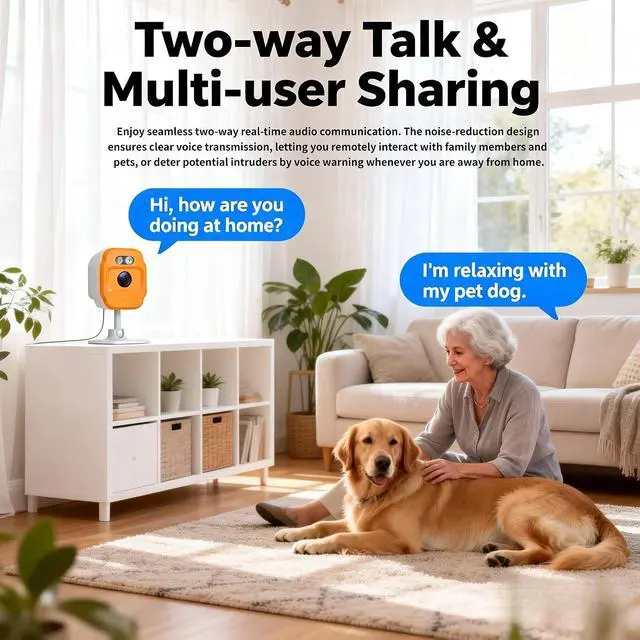 Alt view image 5 of 7 - 6Pack Compact 4MP 2K HD WiFi Indoor Smart Security Cameras,Full HD Surveillance Camera with Full-Color Night Vision,AI Motion Detection,Two-Way Audio & Real-Time Alerts,APP Remote Monitor