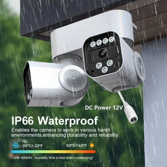 Alt view image 3 of 7 - Security Cameras Wireless Outdoor Dual-Camera 360° Panoramic, 2.4G WiFi Dual-Lens Monitoring, Infrared Motion Detection, Two-Way Audio, SD & Cloud Storage for 24/7 HD Surveillance
