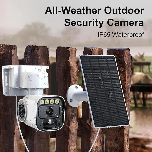 Alt view image 6 of 7 - 4MP Outdoor Solar Security Camera, Dual PTZ Panoramic Monitoring, Color Night Vision, 4G Network, PIR Infrared Motion Detection, Two-Way Audio, Cloud Storage, Built-in SIM Card