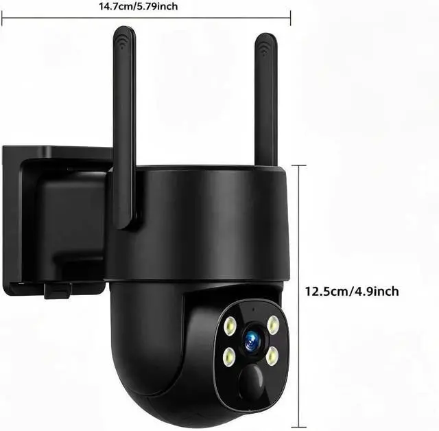 Alt view image 7 of 7 - 4G LTE Solar Security Camera Wireless Outdoor,2k 360° PTZ Panoramic with AI Human Detection Auto Tracking,Color Night Vision,Two-Way Audio,Waterproof,8500mAh Battery Built,TF/Cloud Storage
