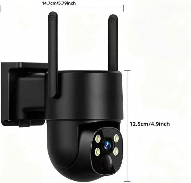 Alt view image 7 of 7 - 4G LTE Solar Security Camera Wireless Outdoor,2k 360° PTZ Panoramic with AI Human Detection Auto Tracking,Color Night Vision,Two-Way Audio,Waterproof,8500mAh Battery Built-in SIM Card.