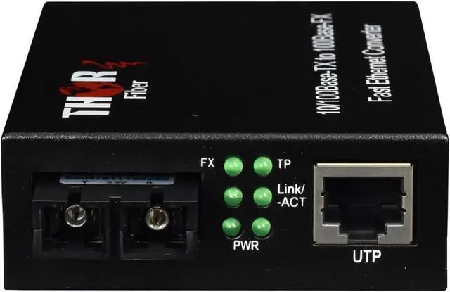 Alt view image 2 of 3 - 10/100 Mbps Single-Mode Multimode Fiber Ethernet Media Converter SC