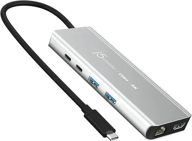 Main image of J5create JCD403 USB4 8K Multi-Port Hub Features a USB4 Controller - (USB-C to 8K HDMI, RJ45 2.5Gbe, USB-C, 2xUSB-A, 100W PD) Thunderbolt 3 4 Compat