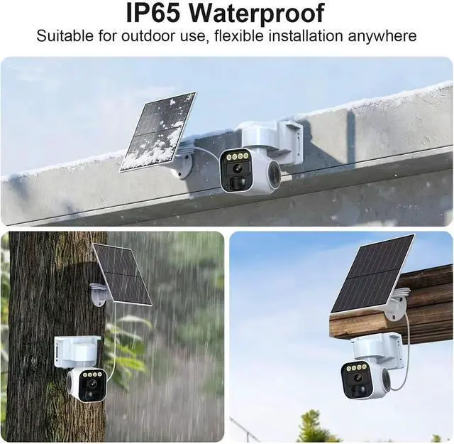 Alt view image 3 of 6 - 6MP Solar Security Camera Outdoor,AI Human Detection, 360° PTZ,Color Night Vision,4G Network,Built-in SIM Card,2-Way Audio,IP65 Waterproof,5200mAh Battery Powered,No WiFi Wireless