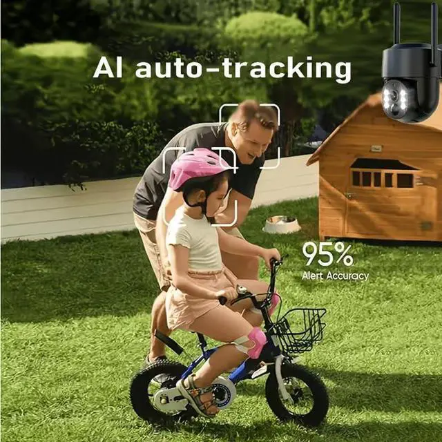 Alt view image 5 of 7 - 4G LTE Solar Security Camera Wireless Outdoor,360°PTZ Panoramic 2K Surveillance with Color Night Vision,AI Human Detection Auto Tracking,Two-Way Audio,TF Card & Cloud Storage,IP66 Waterproof