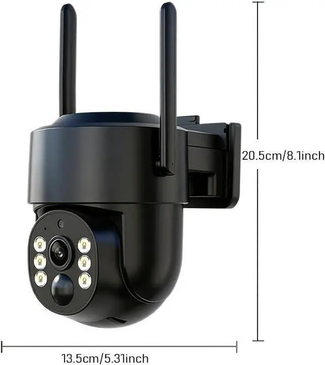Alt view image 7 of 7 - 4G LTE Solar Security Camera Wireless Outdoor,360°PTZ Panoramic 2K Surveillance with Color Night Vision,AI Human Detection Auto Tracking,Two-Way Audio,TF Card & Cloud Storage,IP66 Waterproof