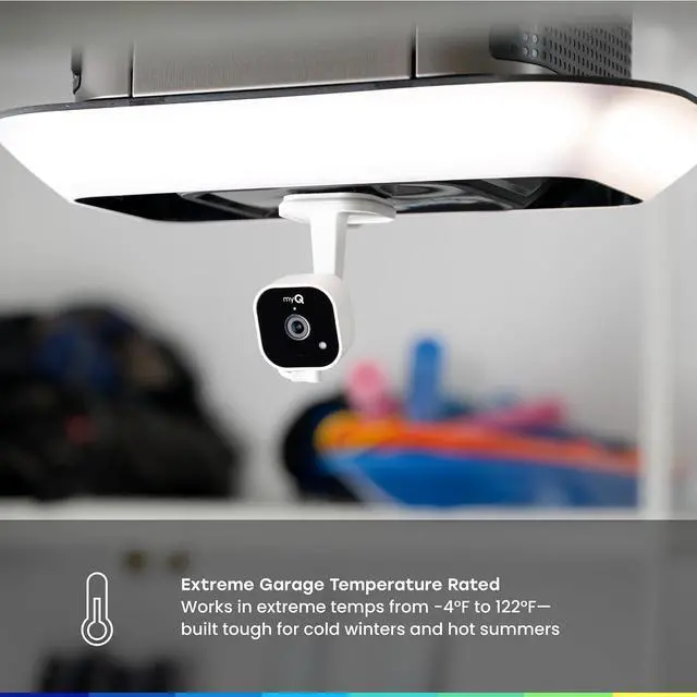 Alt view image 4 of 7 - myQ Garage Plug-in Camera Gen 2 2K Smart Wi-Fi Garage Camera with Night Vision, Wide-Angle Lens, 2-Way Audio, Magnetic Base & Motion Alerts, App Control Compatible with Your Garage Door Opener