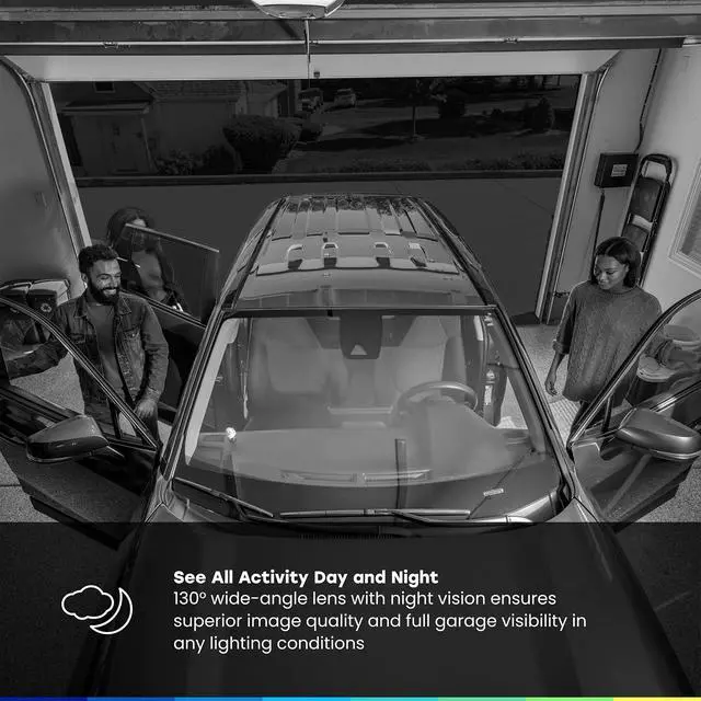 Alt view image 6 of 7 - myQ Garage Plug-in Camera Gen 2 2K Smart Wi-Fi Garage Camera with Night Vision, Wide-Angle Lens, 2-Way Audio, Magnetic Base & Motion Alerts, App Control Compatible with Your Garage Door Opener