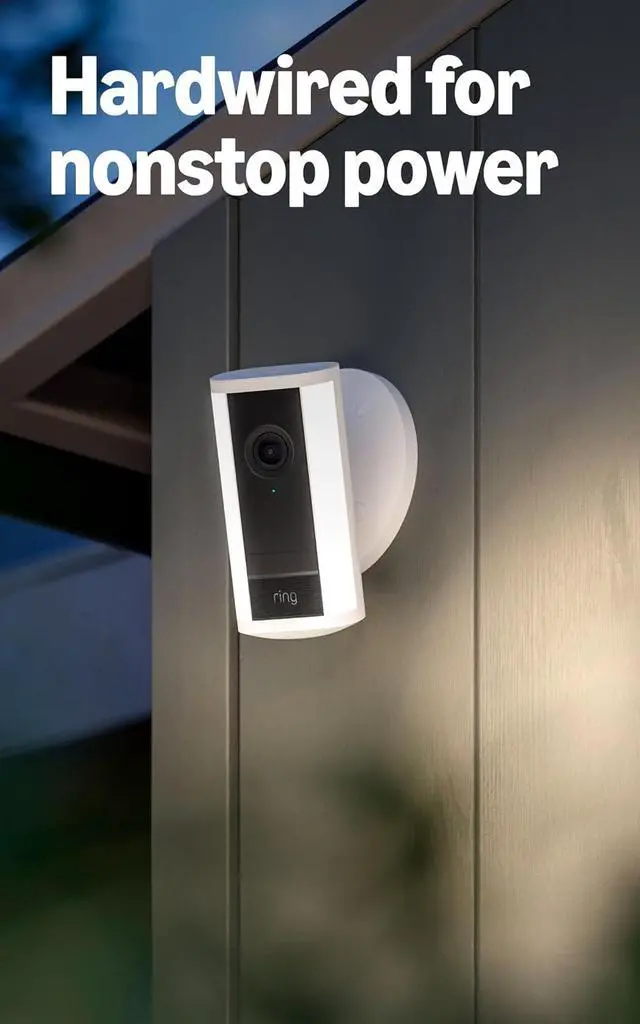 Alt view image 6 of 7 - Ring Spotlight Cam Pro, Wired (newest model), White with Hardwired Kit for Cameras