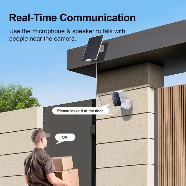 Alt view image 3 of 7 - Swann Solar Security Cameras Wireless Outdoor, Solar&Battery Powered Cameras for Home Security with a 32GB Micro SD Card, Night Vision, 2-Way Talk, Motion Detection, Compatible with Alexa/Google Home