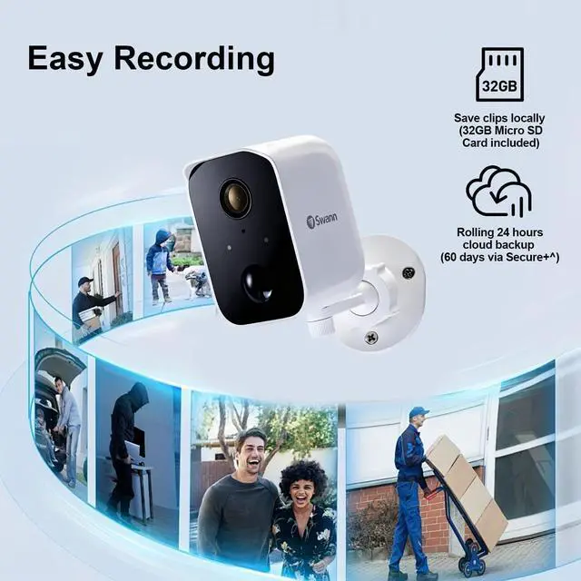 Alt view image 5 of 7 - Swann Solar Security Cameras Wireless Outdoor, Solar&Battery Powered Cameras for Home Security with a 32GB Micro SD Card, Night Vision, 2-Way Talk, Motion Detection, Compatible with Alexa/Google Home